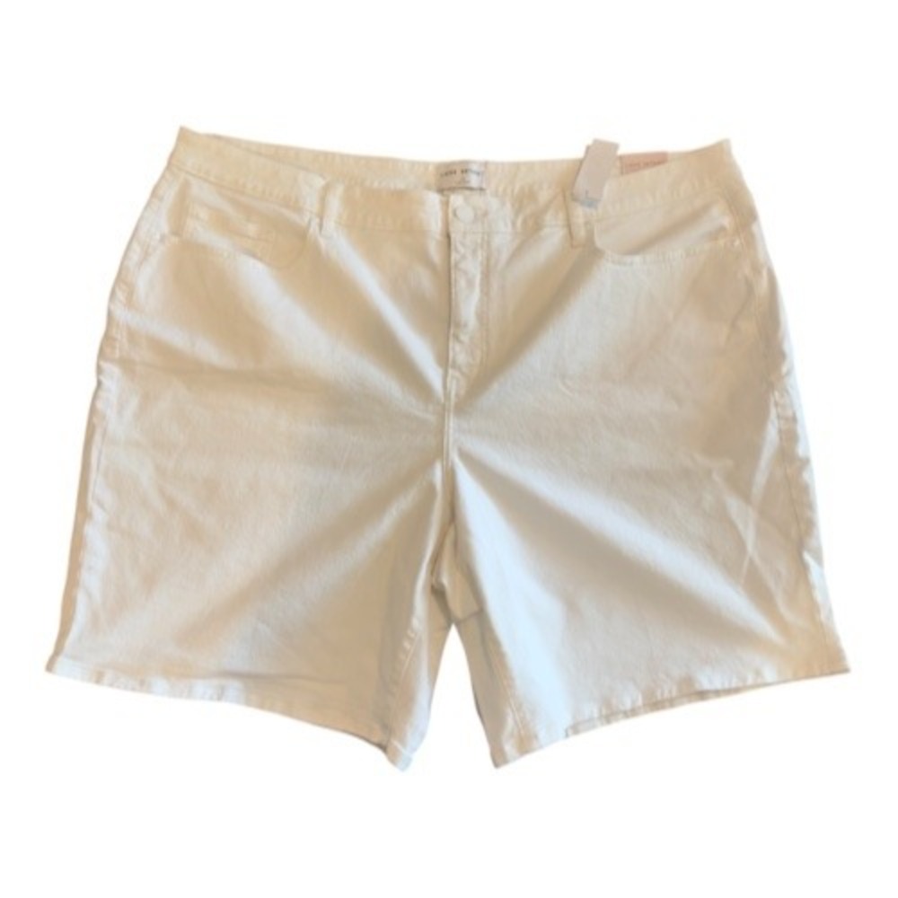 Lane Bryant White Boyfriend Bermuda Shorts Mid-Rise Plus Size 26 NWT